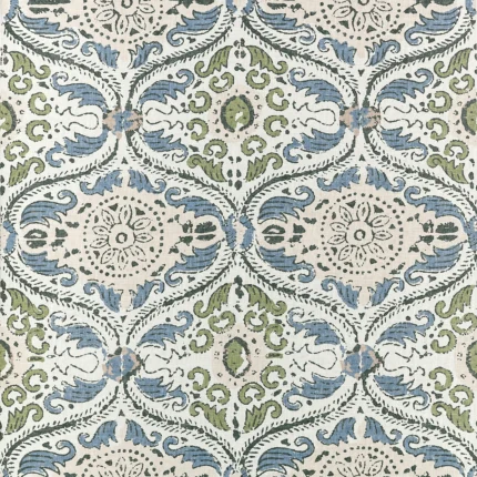 Thibaut CECILIA Blue and Green Clermont Wallpaper AT10756