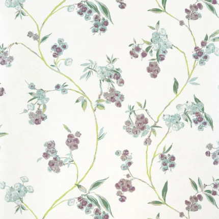 Thibaut EDO BLOOM wallpaper in Lavender on Pearl