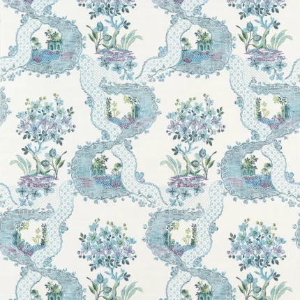 Thibaut ANTOINETTE wallpaper in Blue and Plum