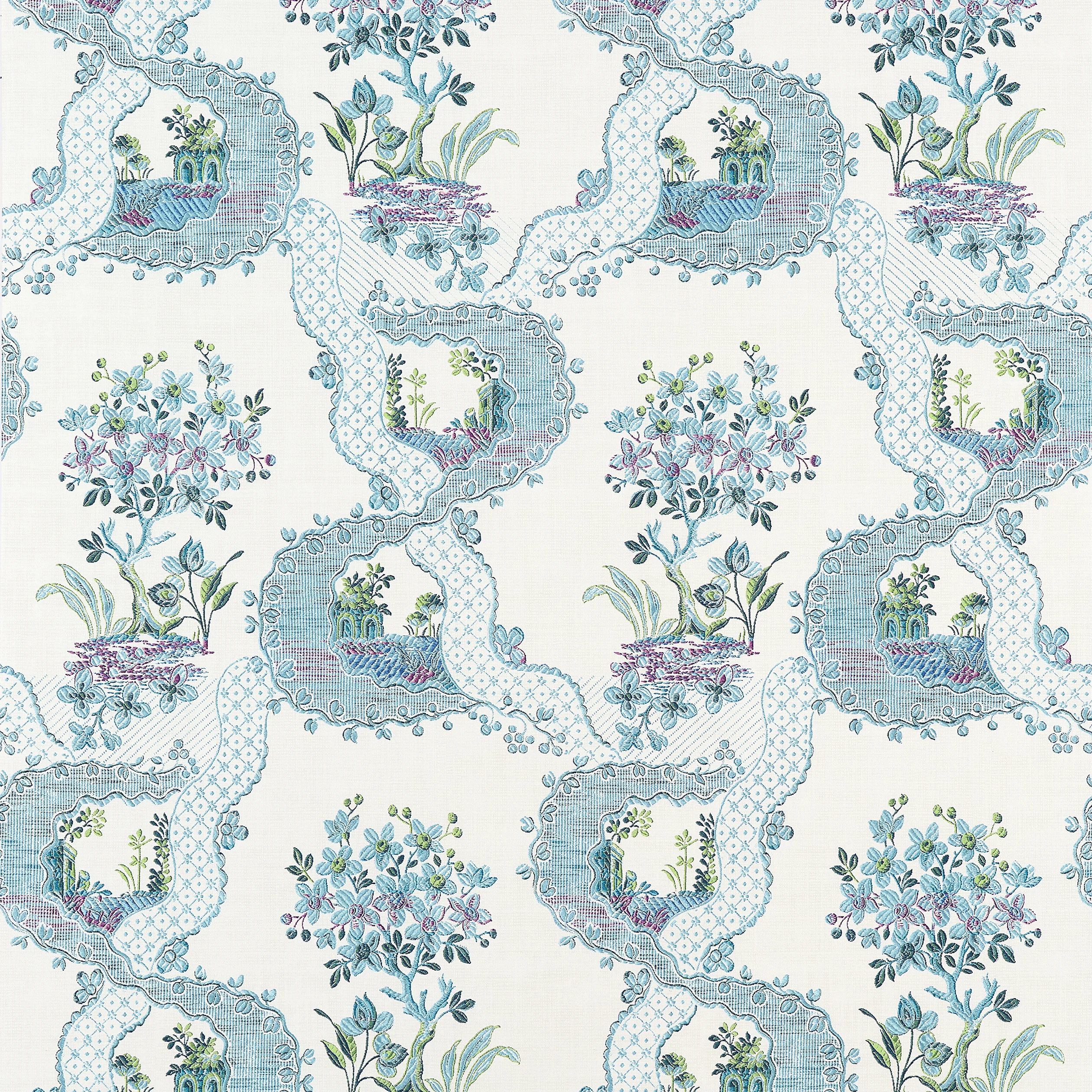 Thibaut ANTOINETTE Wallpaper in Blue and Plum (AT16157) Thibaut ANTOINETTE wallpaper in Blue and Plum