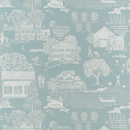 Thibaut FARMINGDALE wallpaper in Spa Blue