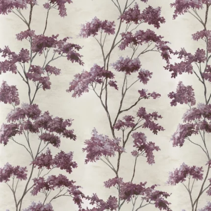 Thibaut DALTON wallpaper in Eggplant on Pearl