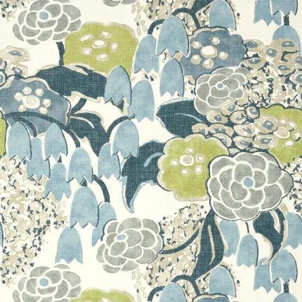 Thibaut LAURA wallpaper in Citrus and Blue