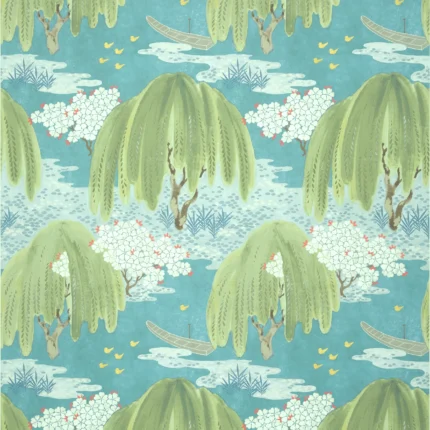 Thibaut WILLOW TREE wallpaper in Turquoise
