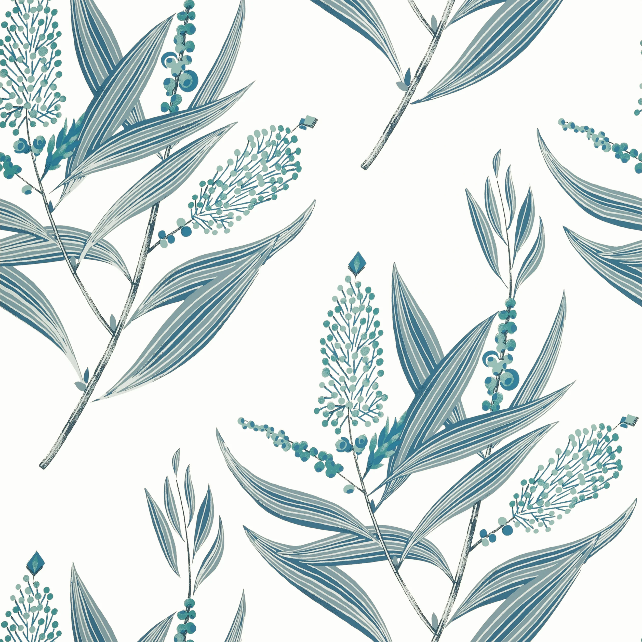 Thibaut WINTER BUD Wallpaper in Blue (AT23135) Thibaut WINTER BUD wallpaper in Blue