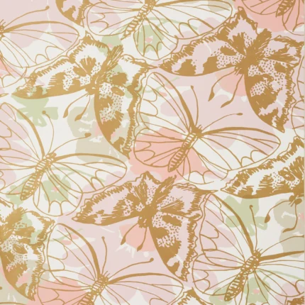 Thibaut PAXTON wallpaper in Metallic Gold on Blush