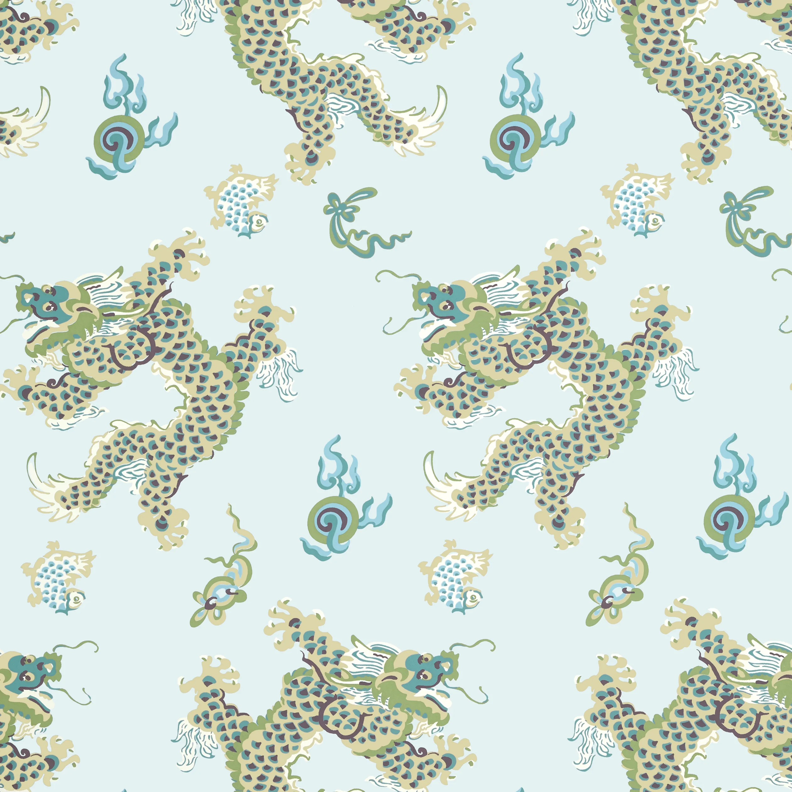 Thibaut DRAGON DANCE Wallpaper in Spa Blue (AT23180) Thibaut DRAGON DANCE wallpaper in Spa Blue