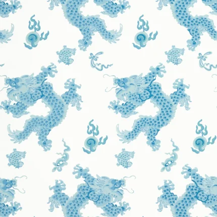 Thibaut DRAGON DANCE wallpaper in Blue