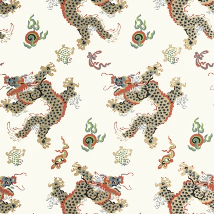 Thibaut DRAGON DANCE wallpaper in Metallic Gold on Neutral