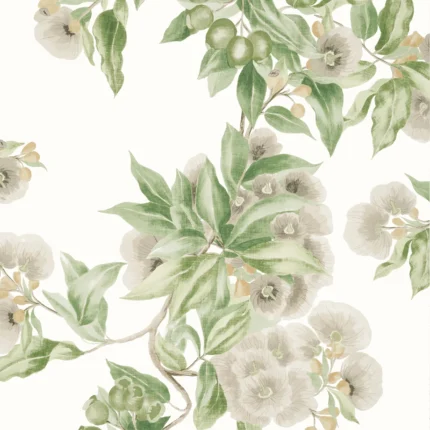 Thibaut CAMELLIA GARDEN wallpaper in Spring on White