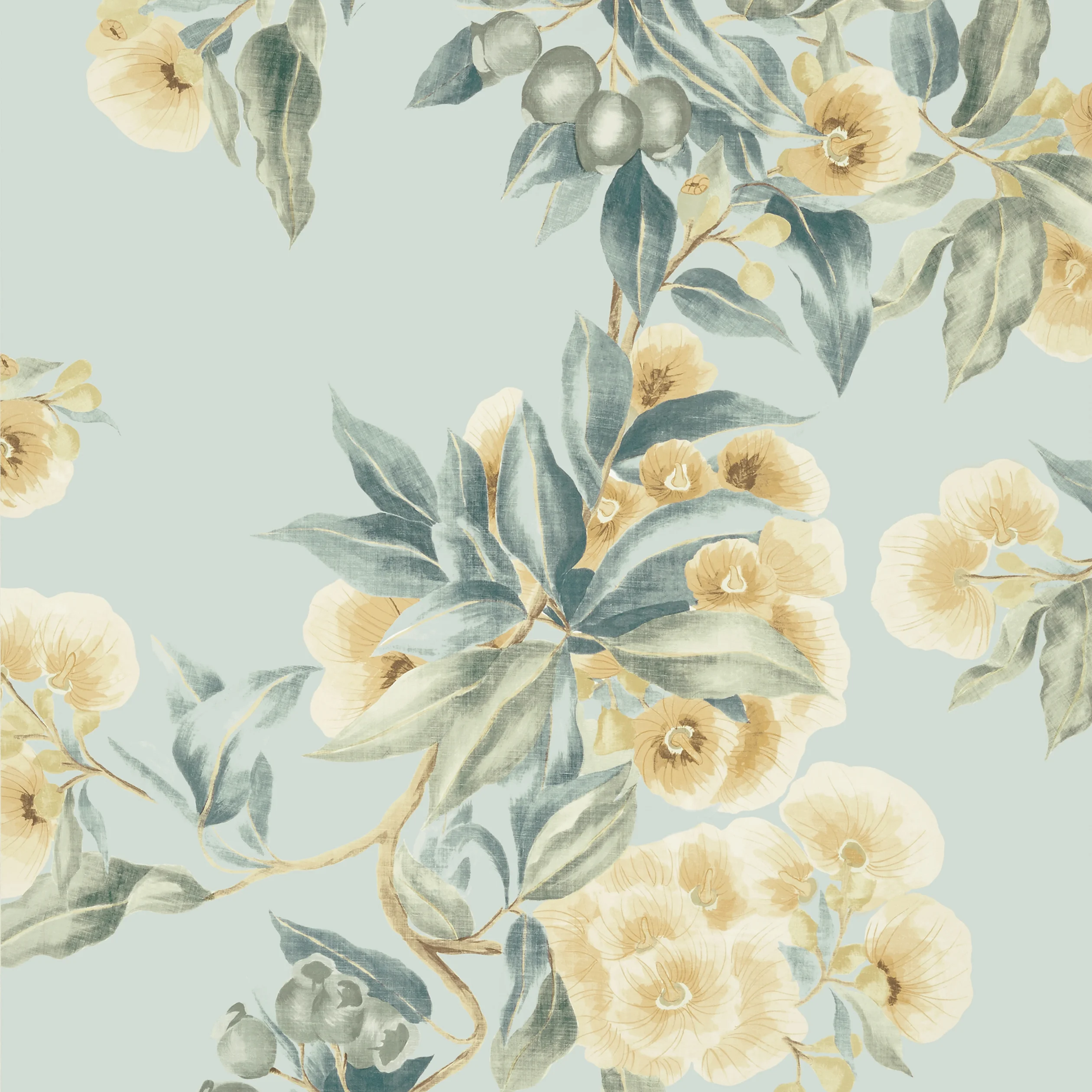 Thibaut CAMELLIA GARDEN Wallpaper in Soft Gold (AT24552) Thibaut CAMELLIA GARDEN wallpaper in Soft Gold