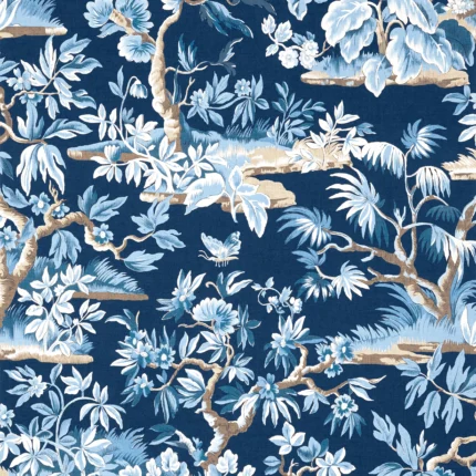 Thibaut ELWOOD Navy Devon Wallpaper AT24563