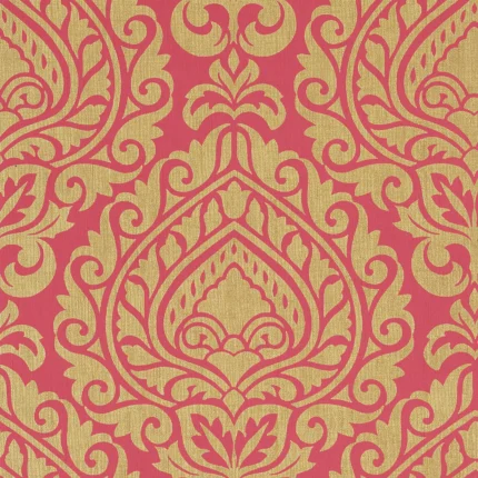 Thibaut ANNETTE wallpaper in Metallic Gold on Pink