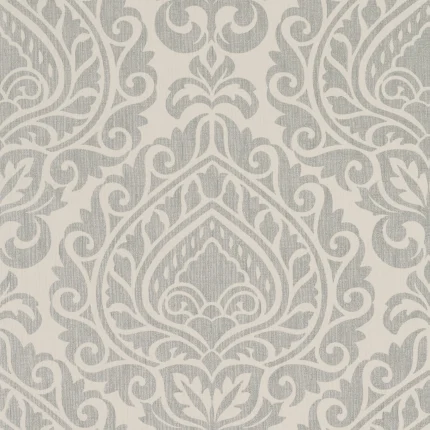 Thibaut ANNETTE wallpaper in Metallic Silver on Linen