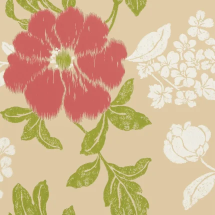 Thibaut RUE DE SEINE wallpaper in Pink on Beige