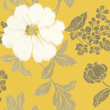 Thibaut RUE DE SEINE wallpaper in Off White on Yellow