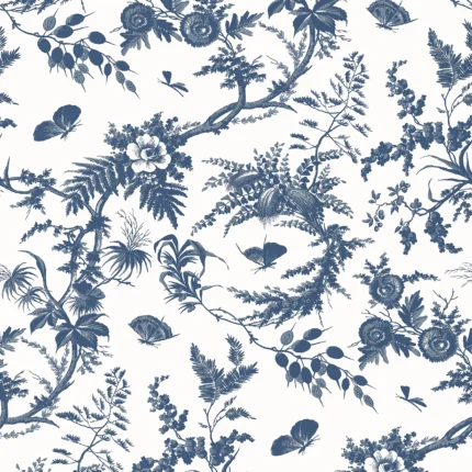 Thibaut NEWLANDS TOILE Blue Bristol Wallpaper AT57837