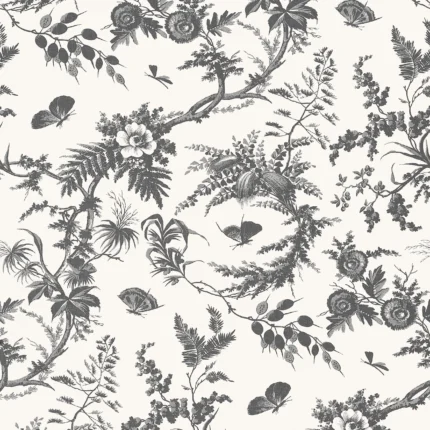 Thibaut NEWLANDS TOILE Black Bristol Wallpaper AT57838