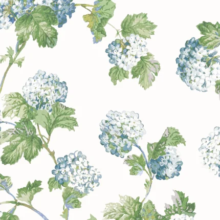 Thibaut SUSSEX HYDRANGEA Blue and Green Bristol Wallpaper AT57846