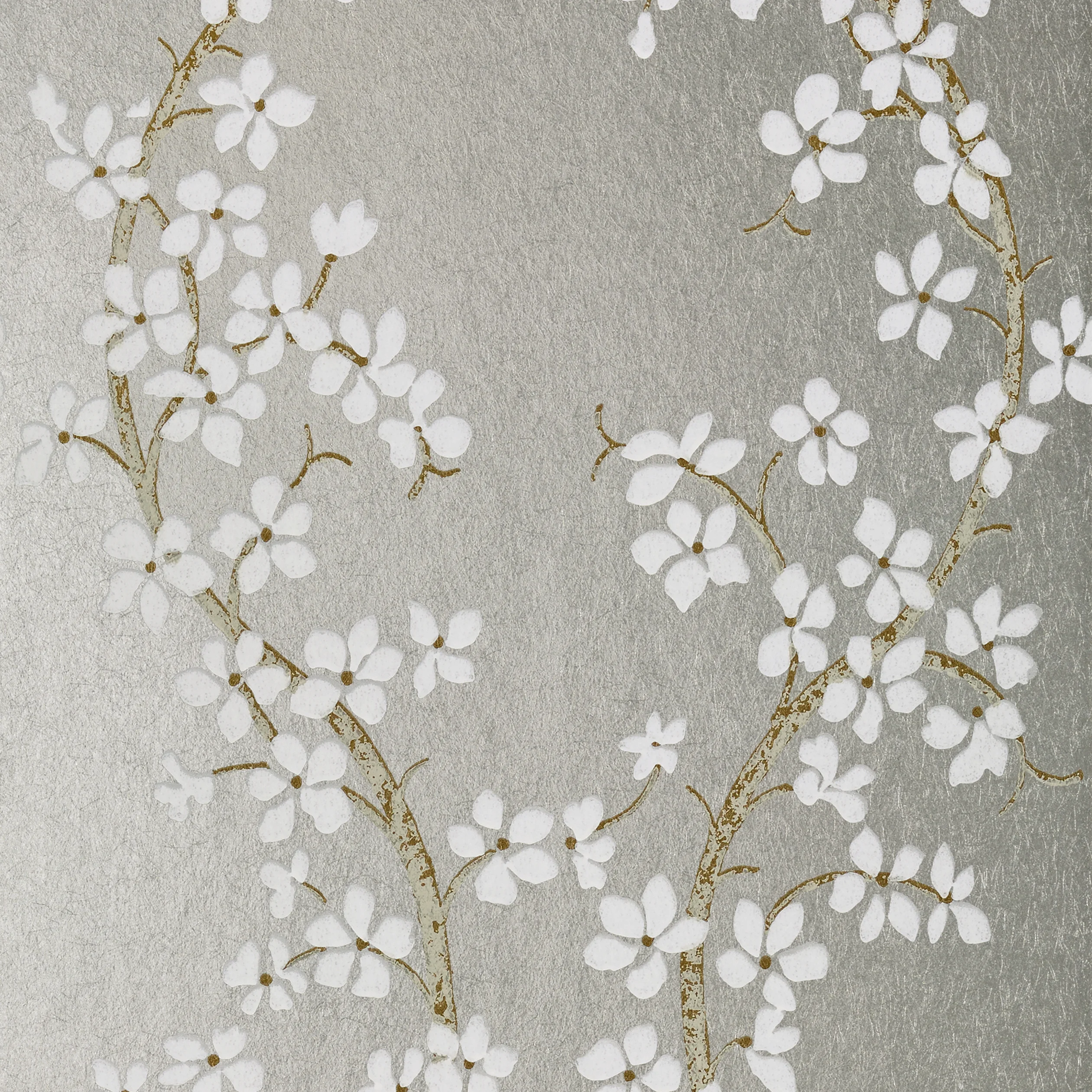 Thibaut ST. ALBANS GROVE wallpaper in White and Silver