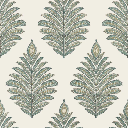 Thibaut PALAMPORE LEAF wallpaper in Robin's Egg and Beige