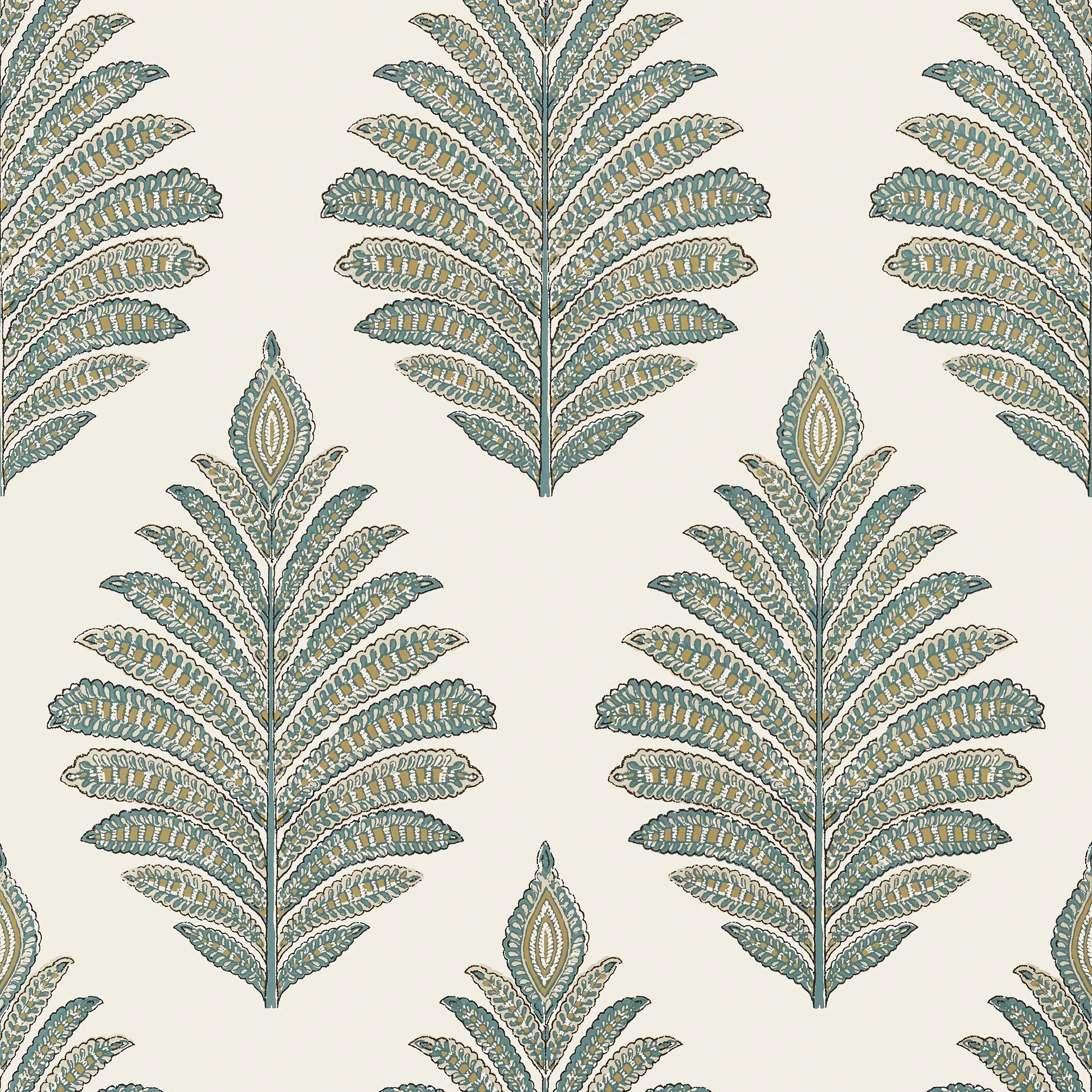 Thibaut PALAMPORE LEAF Wallpaper in Robin's Egg and Beige (AT78723) Thibaut PALAMPORE LEAF wallpaper in Robin's Egg and Beige