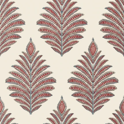 Thibaut PALAMPORE LEAF wallpaper in Red and Blue