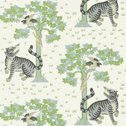Thibaut KAHNA wallpaper in Cream and Robin's Egg