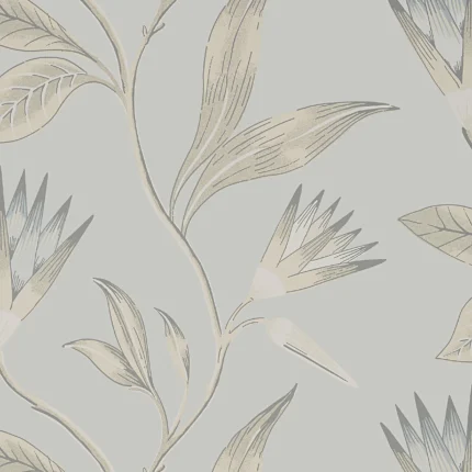 Thibaut CLEO VINE wallpaper in Spa Blue on Grey