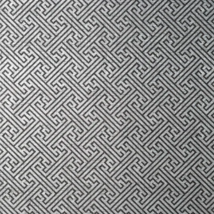 Thibaut CHARLOTTE RAFFIA wallpaper in Black and Metallic Silver