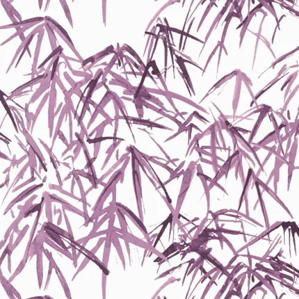 Thibaut KYOTO LEAVES wallpaper in Eggplant