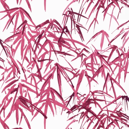 Thibaut KYOTO LEAVES wallpaper in Fuchsia