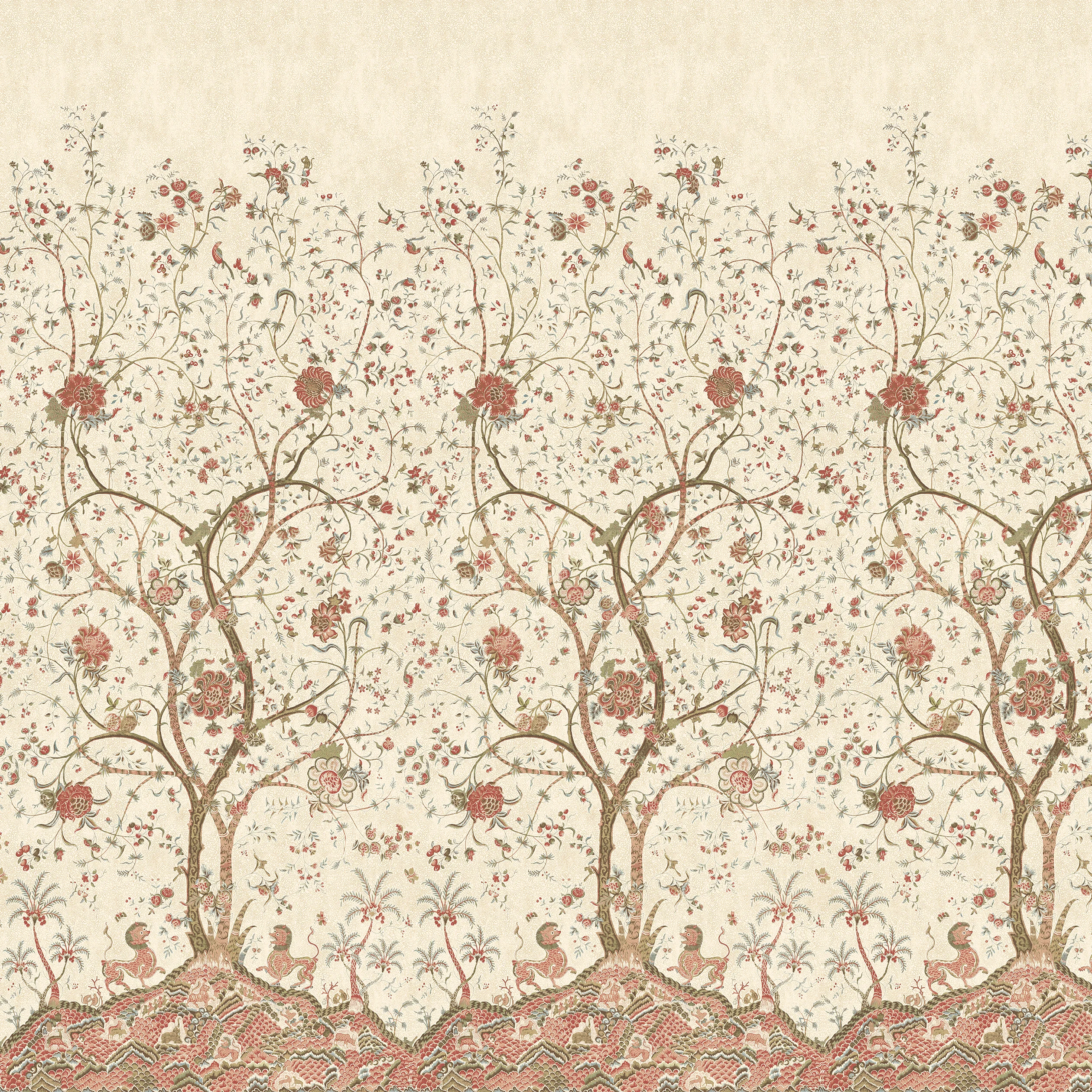 Thibaut LA BOURDONNAIS MURAL Wallpaper in Red (ATM10773) Thibaut LA BOURDONNAIS MURAL Red Clermont Wallpaper ATM10773