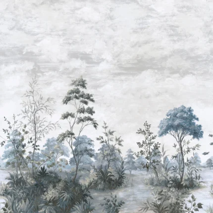 Thibaut CUMBRIA MURAL wallpaper in Spa Blue on Pearl