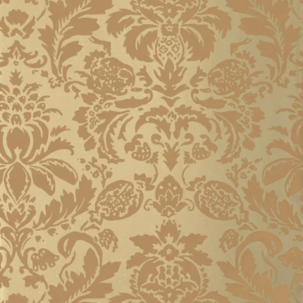 Thibaut LYNDON DAMASK wallpaper in Tobacco on Metallic Gold