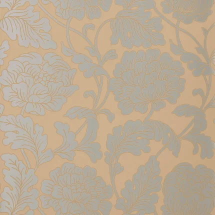 Thibaut HATHAWAY wallpaper in Silver on Taupe