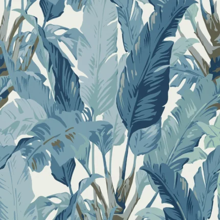 Thibaut TRAVELERS PALM Spa Blue Tropics Wallpaper T10128