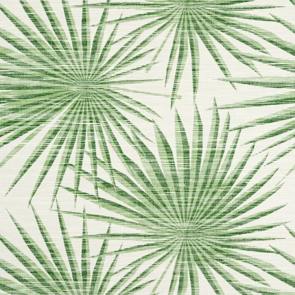 Thibaut PALM FROND Green and White Tropics Wallpaper T10142