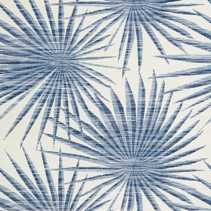 Thibaut PALM FROND Navy and White Tropics Wallpaper T10144