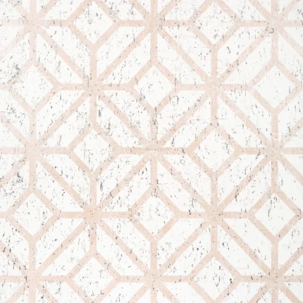 Thibaut MAMORA TRELLIS CORK wallpaper in White on Metallic Blush