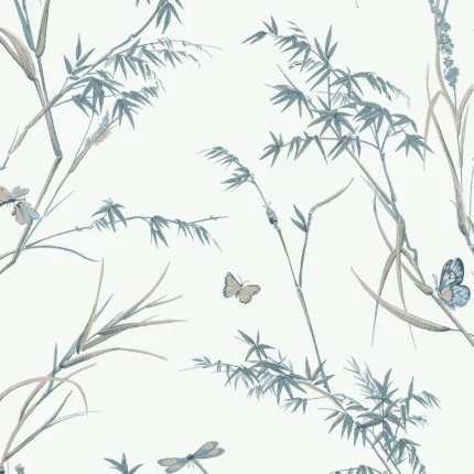 Thibaut VIRGINIA wallpaper in Cream and Aqua