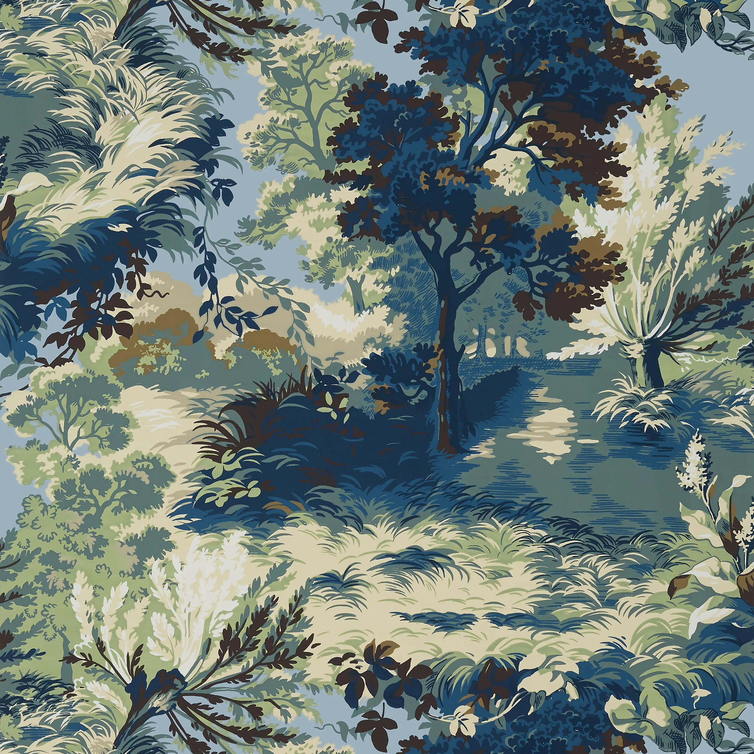 Thibaut LINCOLN TOILE Wallpaper in Navy and Teal (T10867) Thibaut LINCOLN TOILE wallpaper in Navy and Teal