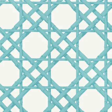 Thibaut CYRUS CANE wallpaper in Turquoise