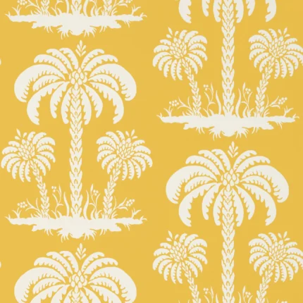Thibaut PALM ISLAND wallpaper in Yellow