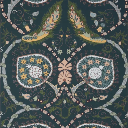 Thibaut LEWIS wallpaper in Charcoal and Bluestone