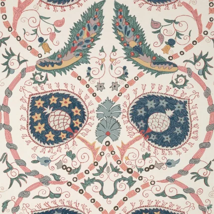 Thibaut LEWIS wallpaper in Coral and Blue