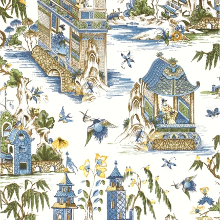 Thibaut GRAND PALACE wallpaper in Blue and Green