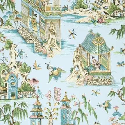 Thibaut GRAND PALACE wallpaper in Spa Blue