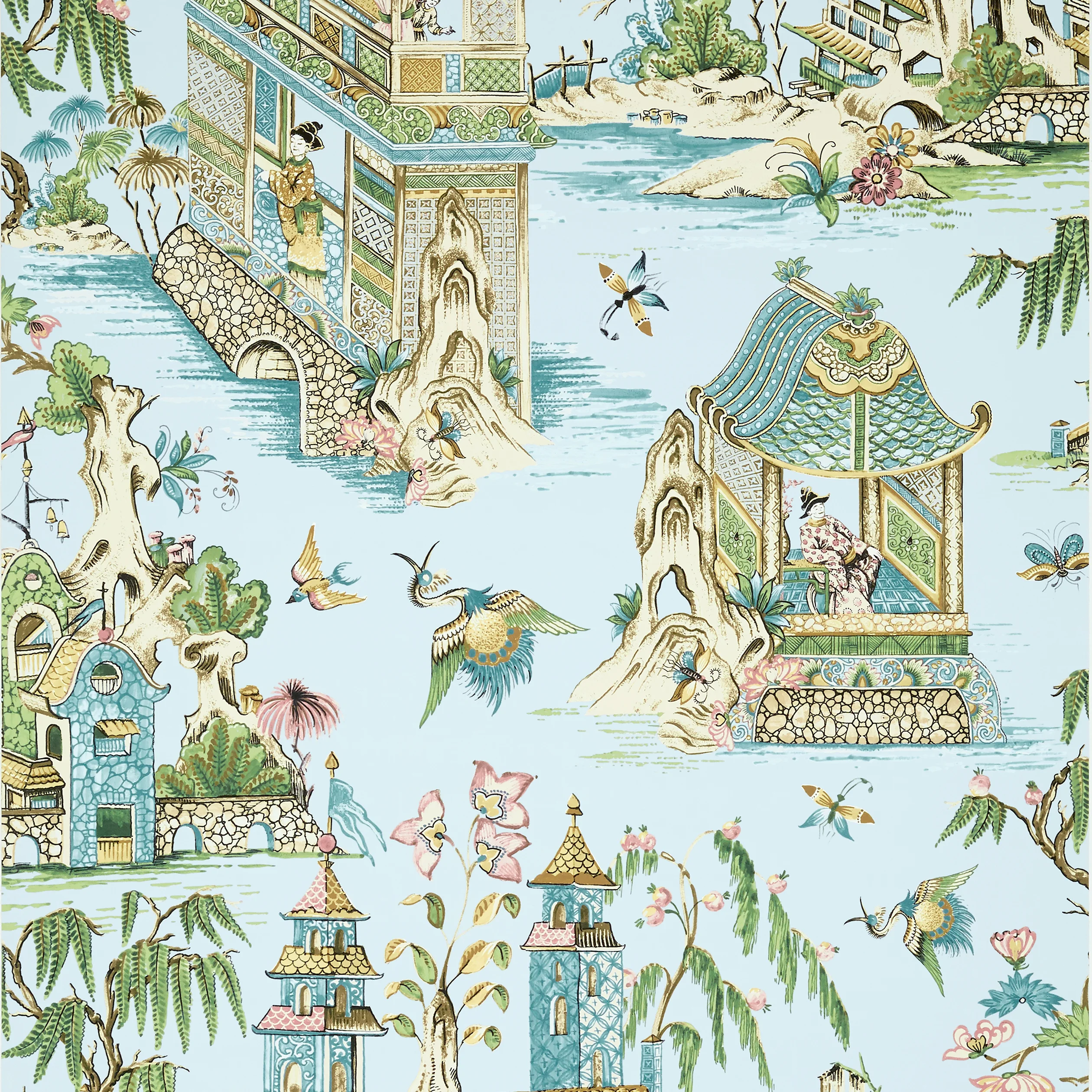 Thibaut GRAND PALACE Wallpaper in Spa Blue (T13615) Thibaut GRAND PALACE wallpaper in Spa Blue