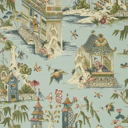Thibaut GRAND PALACE wallpaper in Mist